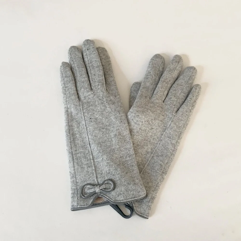 Luxury Cashmere Merino Wool Gloves Classic Grey Driving Winter Warm Cozy Gloves